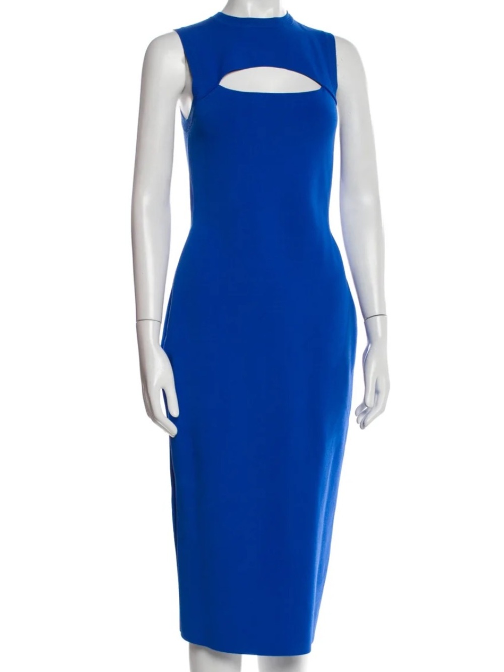 Arden B. Sleeveless Royal Blue Front Cutout Stretch Dress